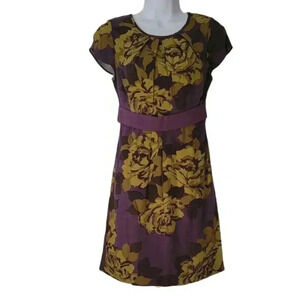 Boden Purple and Gold Selina Cap Sleeve Dress Size US 4R
